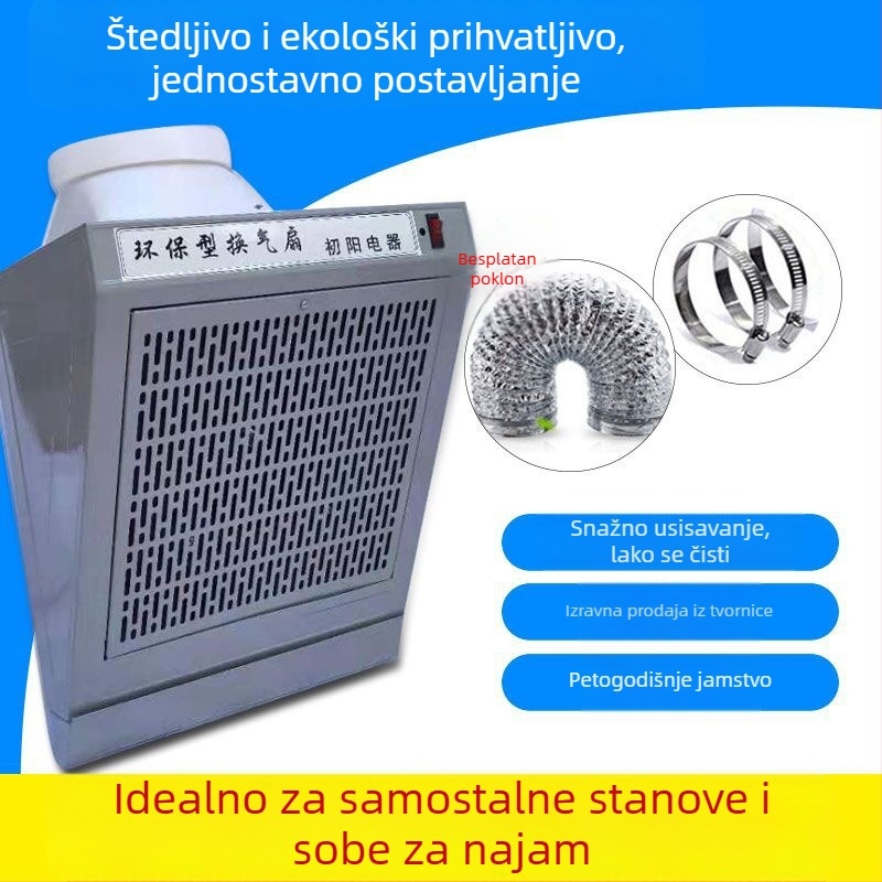 Kuhinjski zidni napa s bočnim usisavanjem, za jednu ploču, ispušni ventilator velike snage.