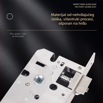 Tijelo brave od nehrđajućeg čelika za unutarnje vrata s otiskom prsta; za drvena vrata; univerzalni tip 4045; dvostruki mehanizam zaključavanja; višefunkcionalni 125.