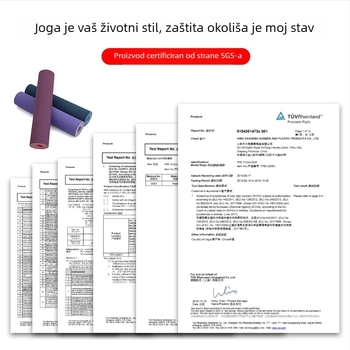 TPE dvobojna joga podloga, 6 mm, bez mirisa, protuklizna fitness podloga za jogu, 183×61 cm