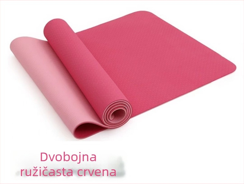TPE dvobojna joga podloga, 6 mm, bez mirisa, protuklizna fitness podloga za jogu, 183×61 cm