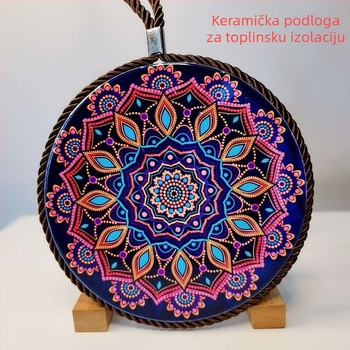 Keramička toplinska podloga za stol, kružna, boemski stil