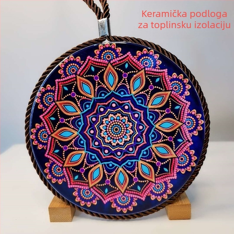 Keramička toplinska podloga za stol, kružna, boemski stil