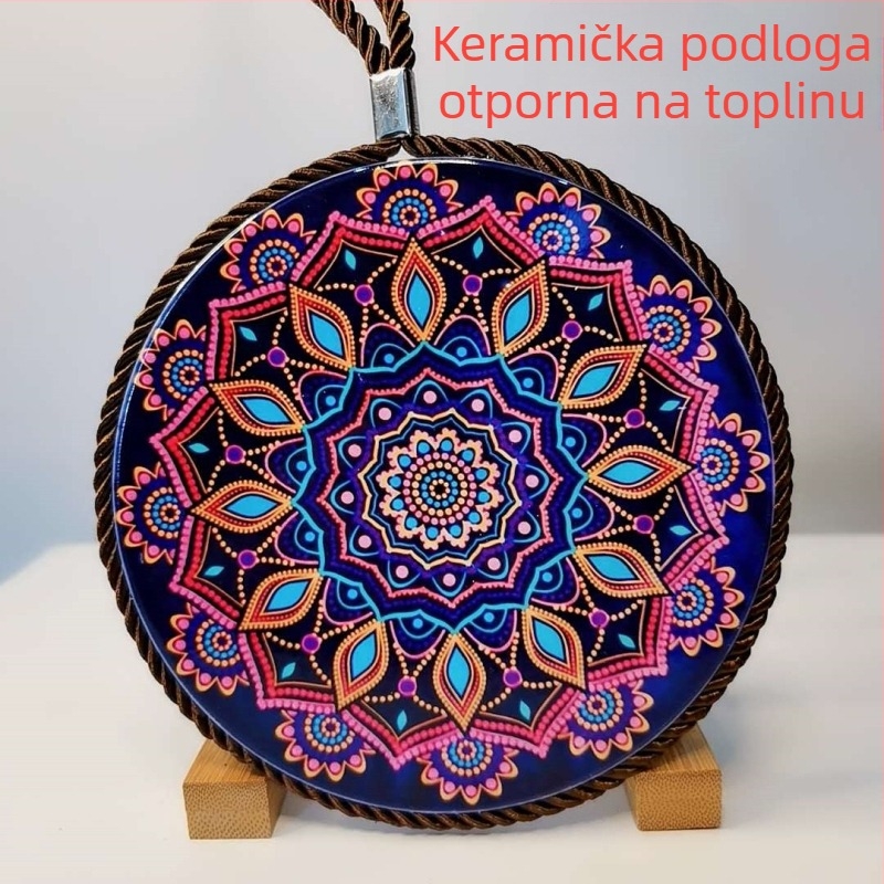 Keramička toplinska podloga za stol, kružna, boemski stil