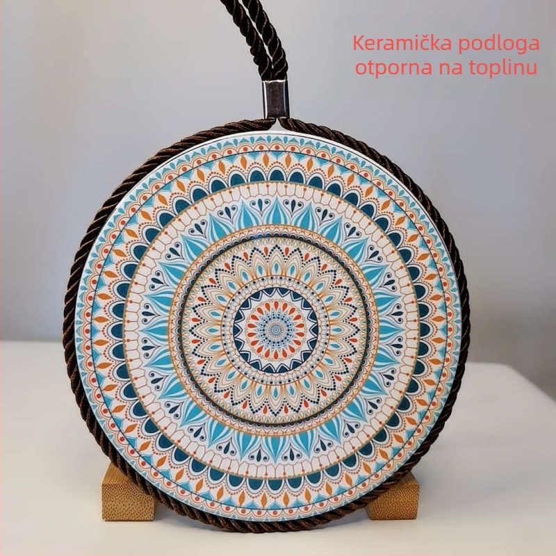 Keramička toplinska podloga za stol, kružna, boemski stil