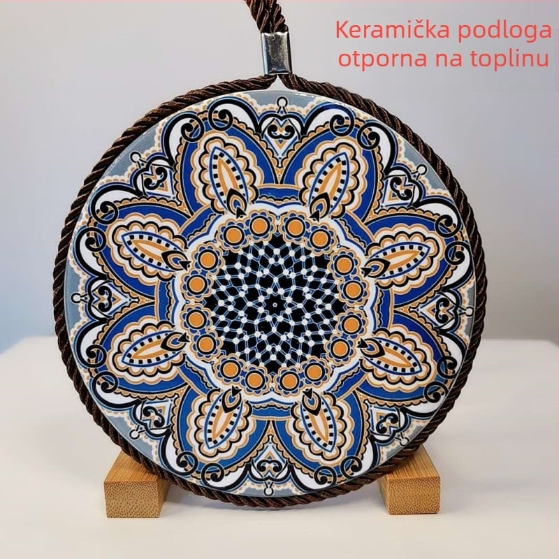 Keramička toplinska podloga za stol, kružna, boemski stil