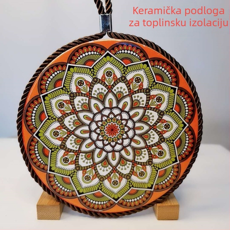 Keramička toplinska podloga za stol, kružna, boemski stil