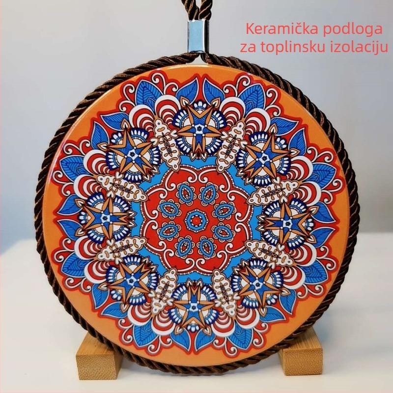Keramička toplinska podloga za stol, kružna, boemski stil