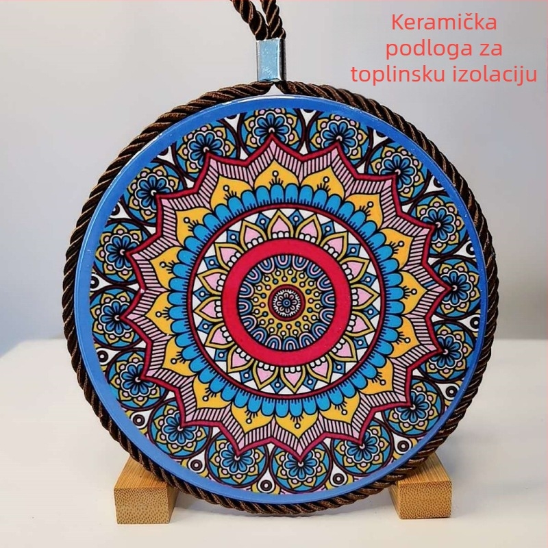 Keramička toplinska podloga za stol, kružna, boemski stil