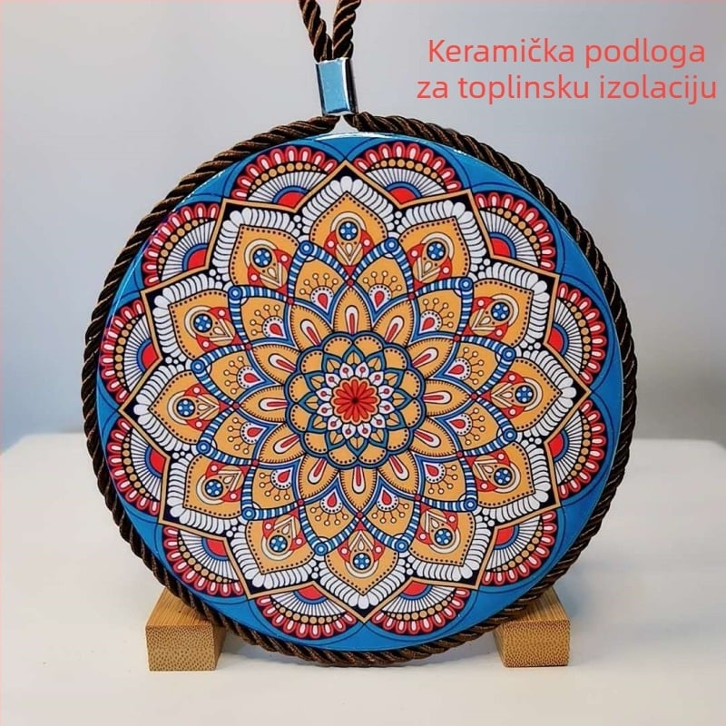 Keramička toplinska podloga za stol, kružna, boemski stil