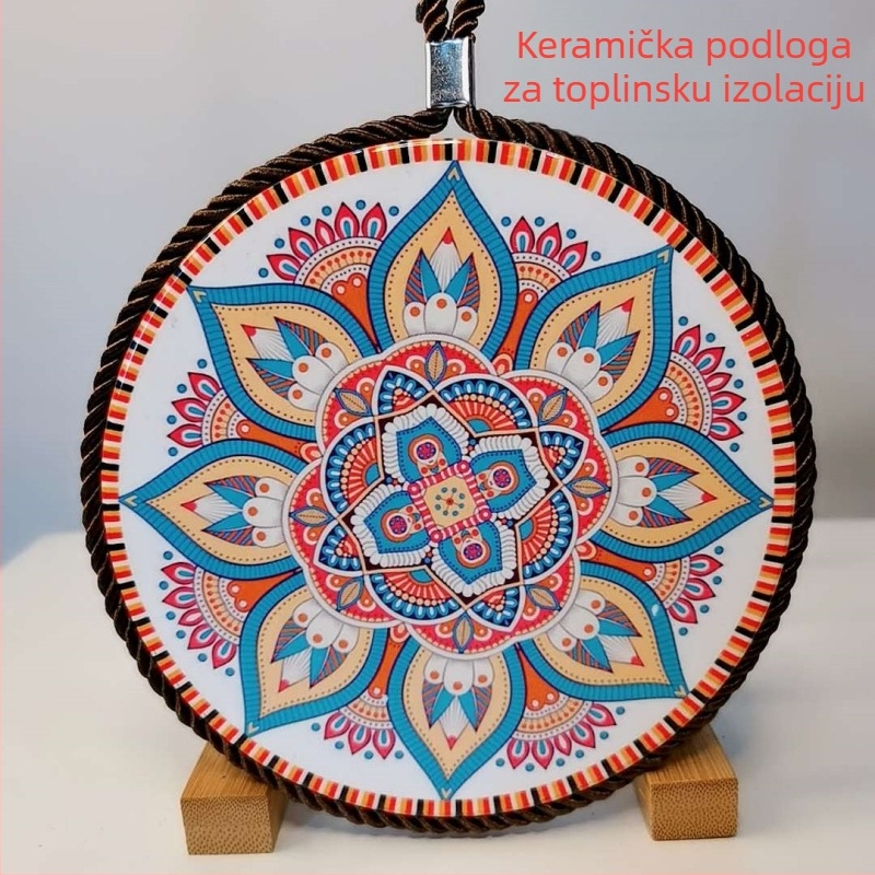 Keramička toplinska podloga za stol, kružna, boemski stil