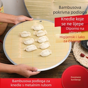 Debljom dvostrano viseća podloga za knedle s metalnim rubom i prirodnim zelenim bambusovim pokrovom