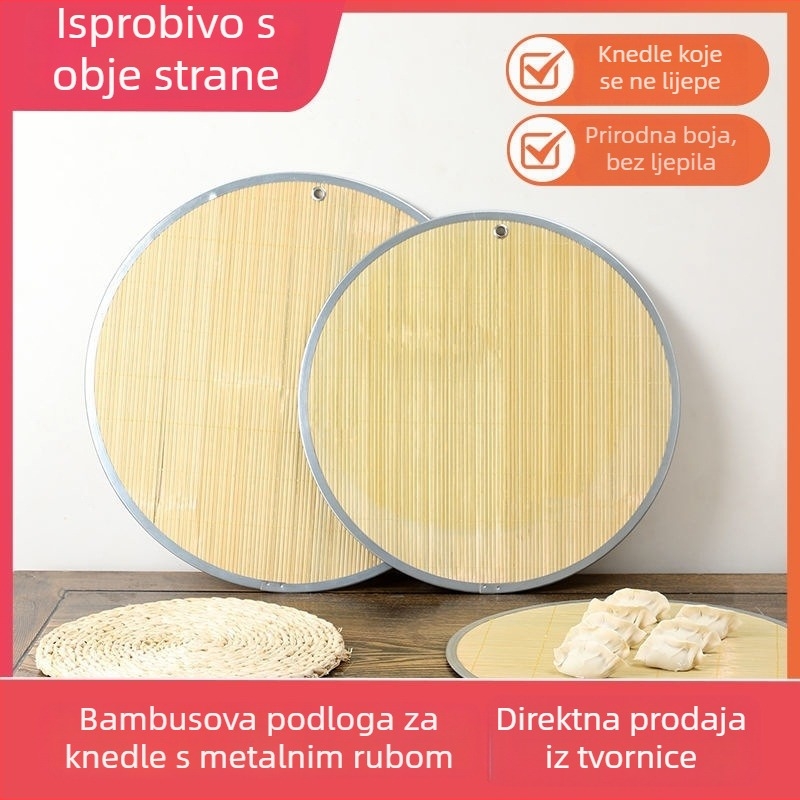 Debljom dvostrano viseća podloga za knedle s metalnim rubom i prirodnim zelenim bambusovim pokrovom