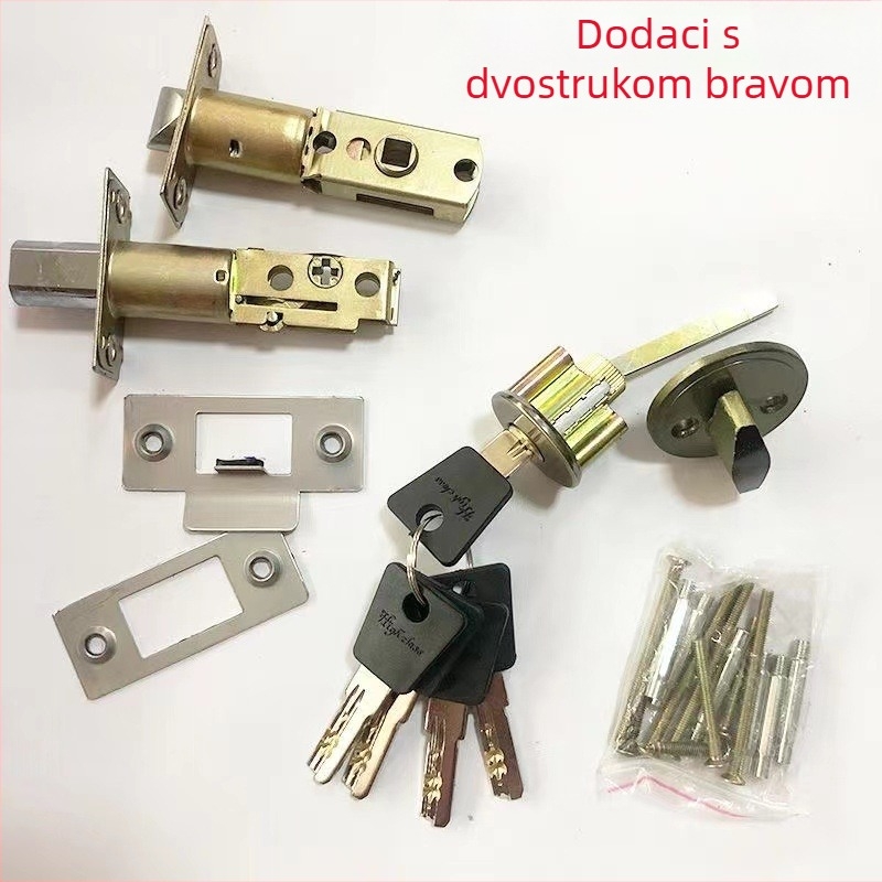 Aluminijski cilindar brave za dvokrilna vrata, umjetnički dizajn, zamjena glavne brave