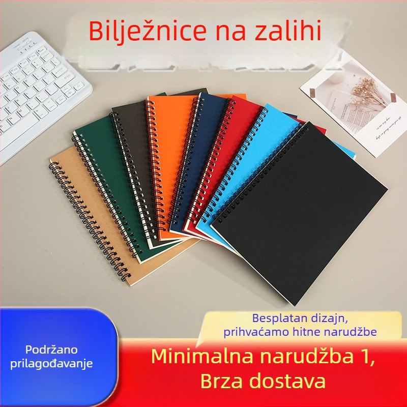 A5 šarena spiralna bilježnica s otiskom logotipa, prilagodljiva kreativna bilježnica za posao