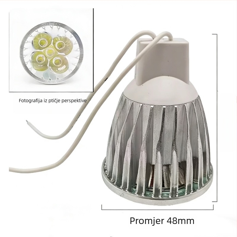 LED žarulja za tokarski stroj, bez upravljača, 24-36V, kompatibilna s 220V; rasvjeta s rešetkom, downlight, reflektor, stropno svjetlo, 12V žarulja