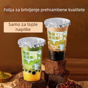 Jednokratni listići od aluminijske folije za brtvljenje, otporni na prolivanje, 12 cm kvadratni, s premazom od silikonskog ulja, 100 komada, za šalice kave i mliječnih čajeva