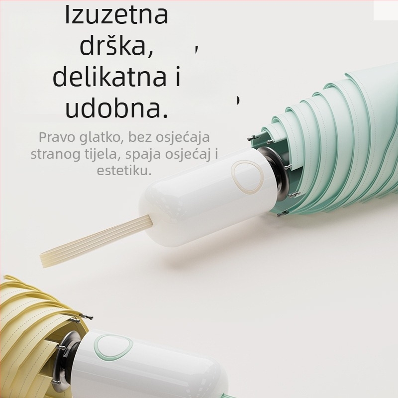 Studentski kišobran, potpuno automatski, sklopivi, u makaron-stilu, ojačan otporan na vjetar, za sunce i kišu, UV zaštita