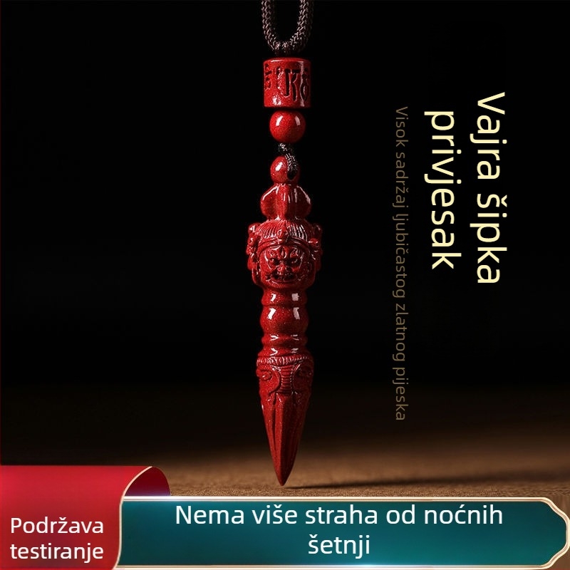 Cinnabar Vajra privjesak, simbol za suzbijanje demona, Godina Zeca
