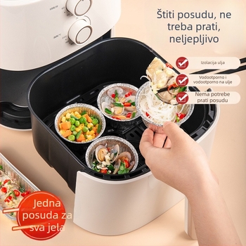 Jednokratne aluminijske folijske čašice za kuhanje u zraku, posuda za tartu od jaja u pećnici, kutije od aluminijske folije, papir za upijanje masnoće