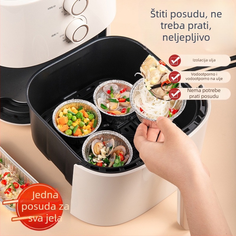 Jednokratne aluminijske folijske čašice za kuhanje u zraku, posuda za tartu od jaja u pećnici, kutije od aluminijske folije, papir za upijanje masnoće