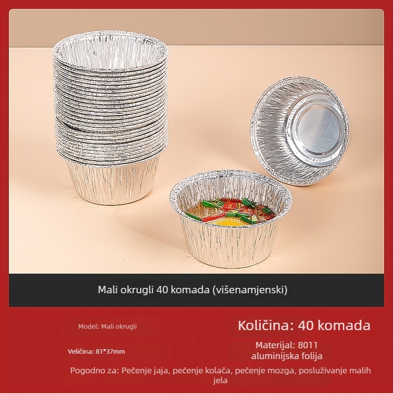 Jednokratne aluminijske folijske čašice za kuhanje u zraku, posuda za tartu od jaja u pećnici, kutije od aluminijske folije, papir za upijanje masnoće