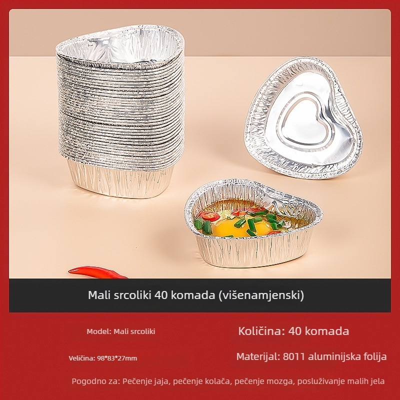 Jednokratne aluminijske folijske čašice za kuhanje u zraku, posuda za tartu od jaja u pećnici, kutije od aluminijske folije, papir za upijanje masnoće