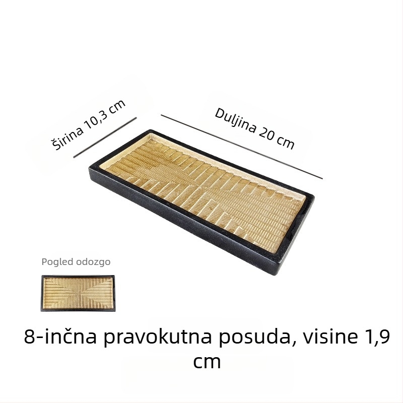 Japanski stil keramički plosnati tanjur sa zlatnim i srebrnim detaljima, kreativni tanjur za sushi, tanjur za roštilj i goveđi jezik