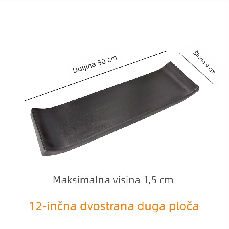 Japanski stil keramički plosnati tanjur sa zlatnim i srebrnim detaljima, kreativni tanjur za sushi, tanjur za roštilj i goveđi jezik