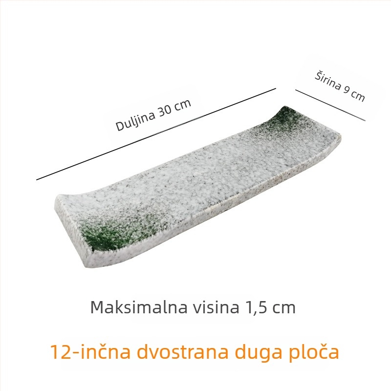 Japanski stil keramički plosnati tanjur sa zlatnim i srebrnim detaljima, kreativni tanjur za sushi, tanjur za roštilj i goveđi jezik