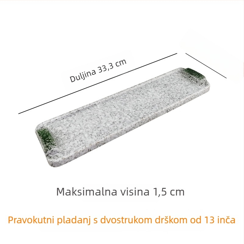 Japanski stil keramički plosnati tanjur sa zlatnim i srebrnim detaljima, kreativni tanjur za sushi, tanjur za roštilj i goveđi jezik