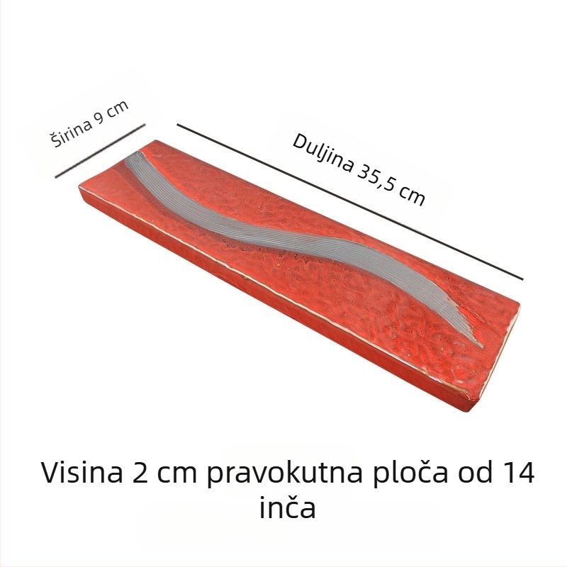 Japanski stil keramički plosnati tanjur sa zlatnim i srebrnim detaljima, kreativni tanjur za sushi, tanjur za roštilj i goveđi jezik