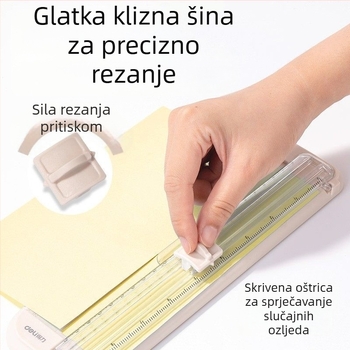 Deli TD900 Mini rezač papira – siguran ručni alat za kreativne projekte za učenike