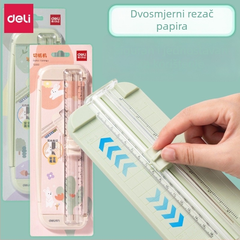 Deli TD900 Mini rezač papira – siguran ručni alat za kreativne projekte za učenike