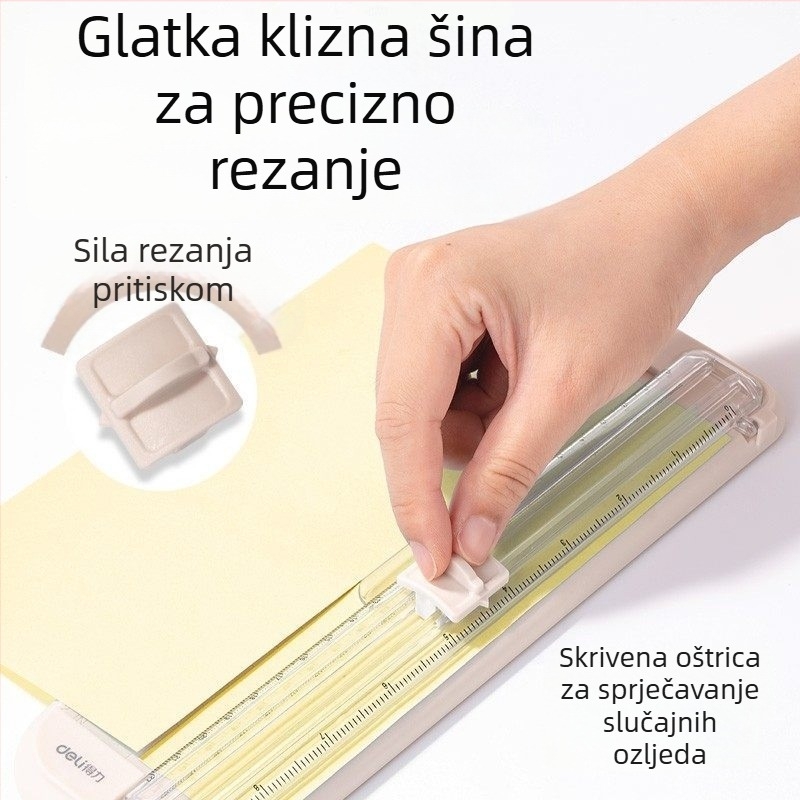 Deli TD900 Mini rezač papira – siguran ručni alat za kreativne projekte za učenike