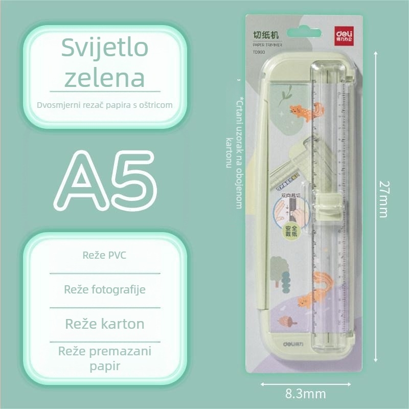 Deli TD900 Mini rezač papira – siguran ručni alat za kreativne projekte za učenike
