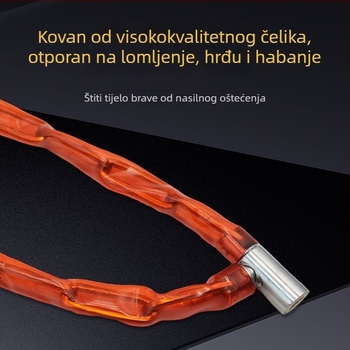 SHI Željezni lančani sigurnosni blok za bicikl, model 7 kvadrata 80