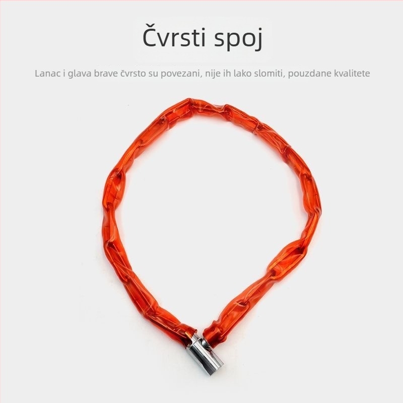 SHI Željezni lančani sigurnosni blok za bicikl, model 7 kvadrata 80