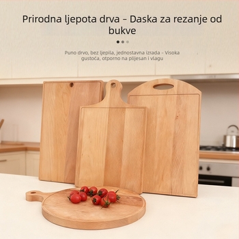 Drvena daska za rezanje od kaučukovog drveta sa šahovnicastim uzorkom, kuhinjska daska za voće