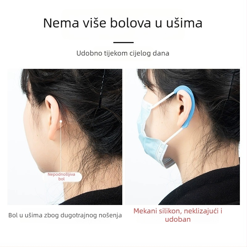 Meki silikonski zaštitnici za maske za uši, sprječavaju bolove u ušima, pogodno za odrasle i djecu