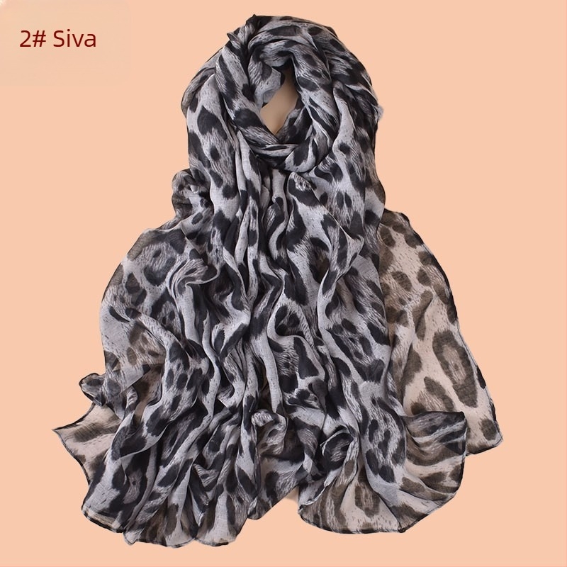 Jesen-zimski elegantni veliki leopard uzorak šala od Bali vlakna, pamuk i lana smjesa, mekan dodir, zaštita od sunca
