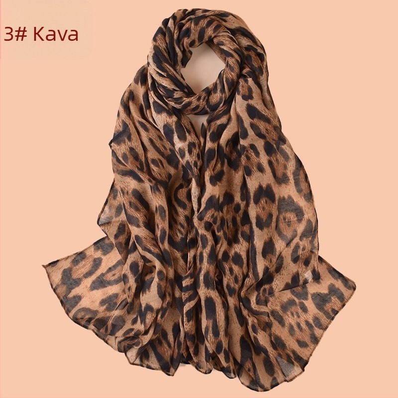 Jesen-zimski elegantni veliki leopard uzorak šala od Bali vlakna, pamuk i lana smjesa, mekan dodir, zaštita od sunca