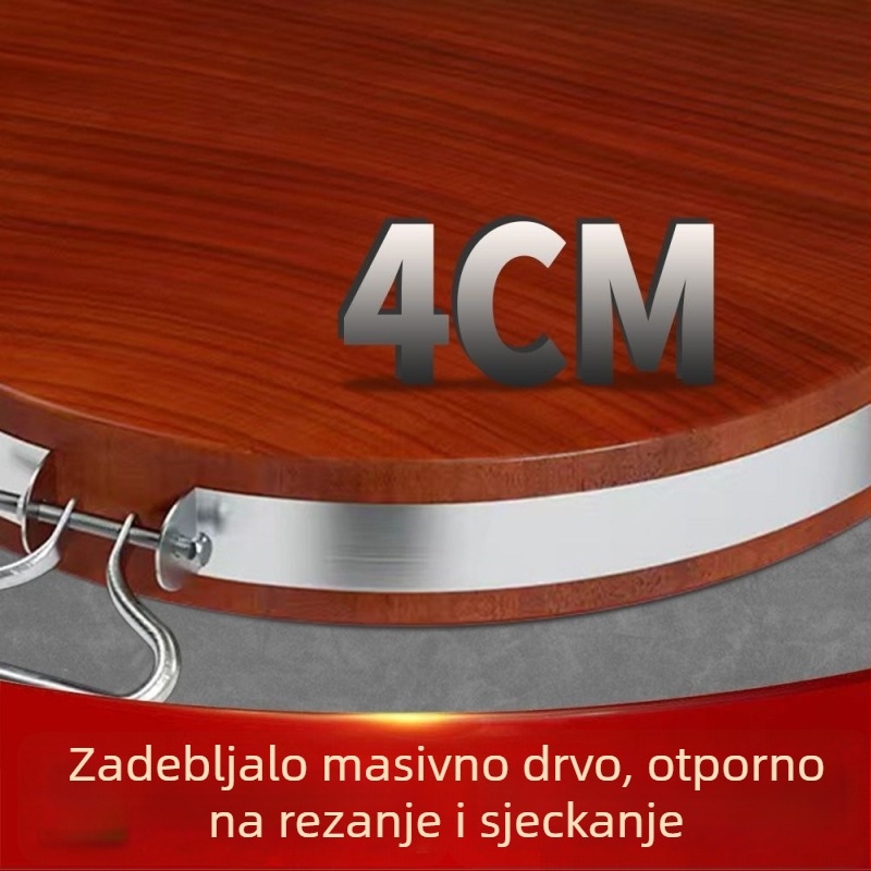 Daska za rezanje od Ironwooda, antimikrobna, masivno drvo, kuhinja, debela okrugla i ravna daska