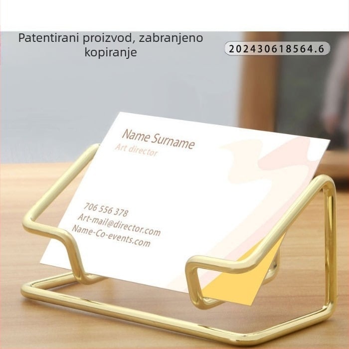 Metalni držač vizitki za stol, jednostavan i elegantan organizator kartica za ured