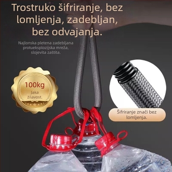 Najlonski pleteni tuš šlauf, otporan na visoke temperature, navoj 1/2 inča, za toplu i hladnu vodu