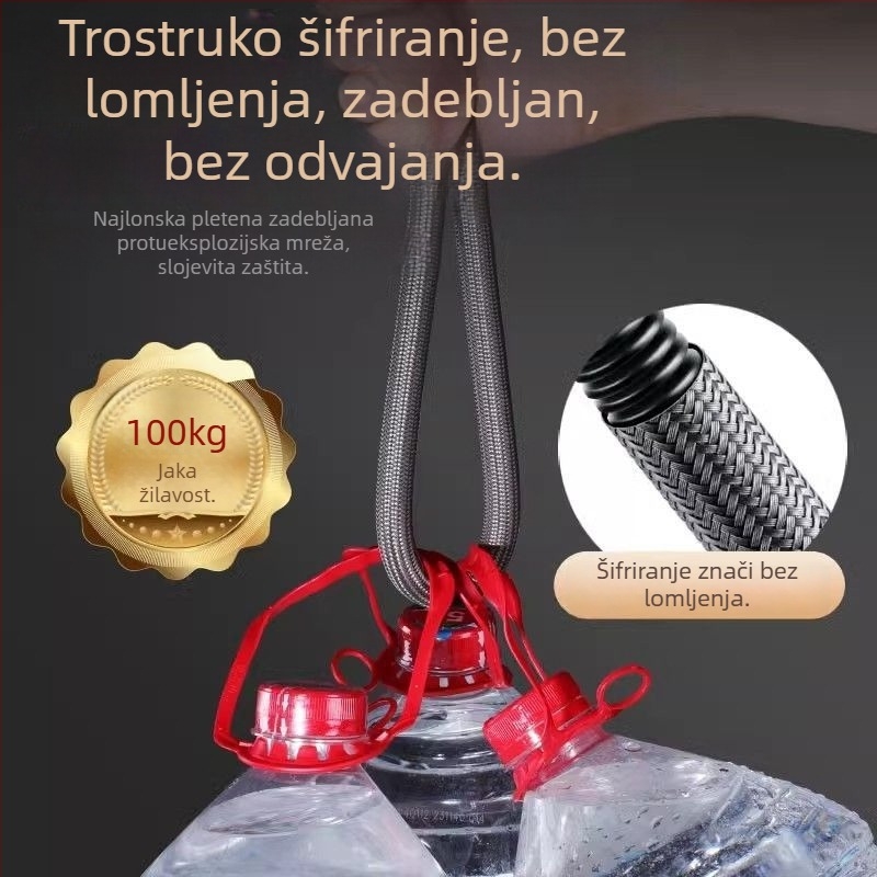 Najlonski pleteni tuš šlauf, otporan na visoke temperature, navoj 1/2 inča, za toplu i hladnu vodu