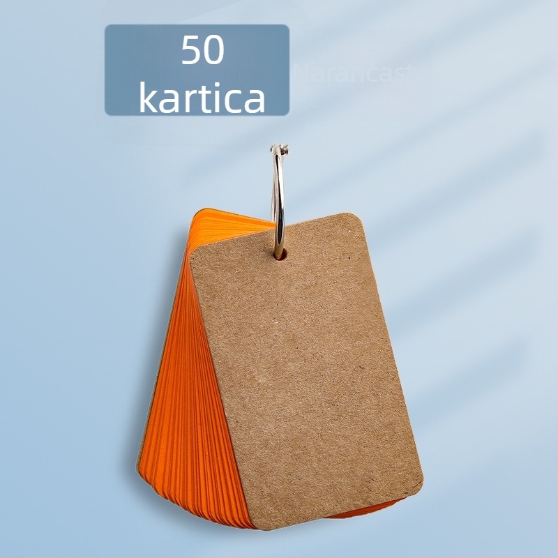 Mini DIY bilježnica s praznim karticama engleskih riječi, šarena tvrda karton, vezanje na prstenove