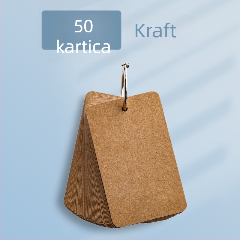 Mini DIY bilježnica s praznim karticama engleskih riječi, šarena tvrda karton, vezanje na prstenove