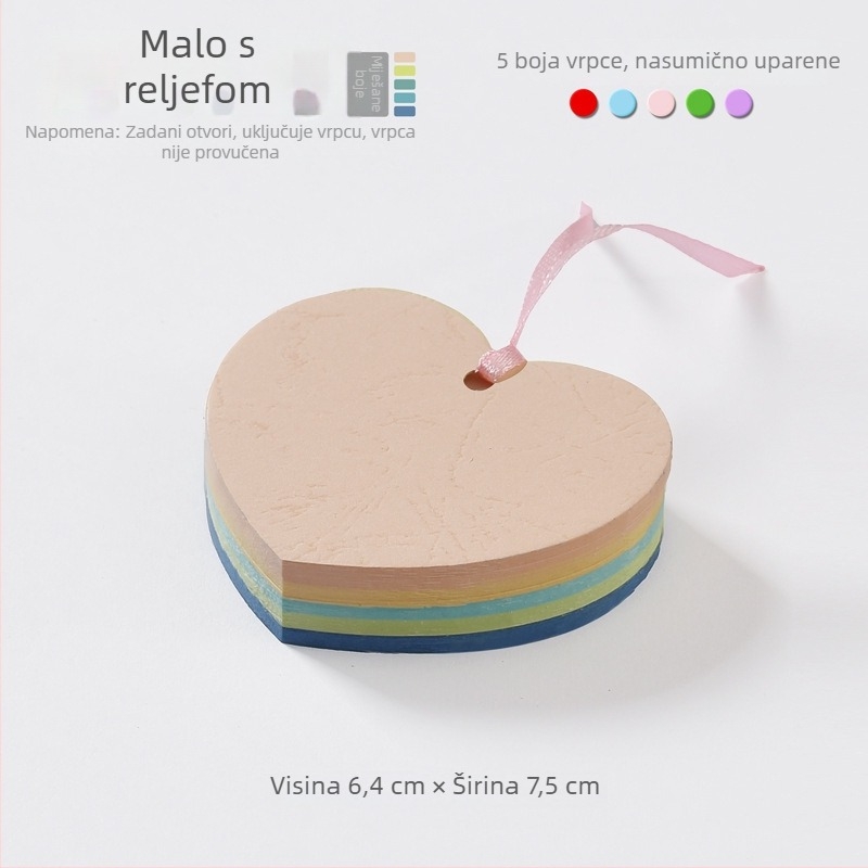 Ručno izrađena kartica u obliku srca za želje i blagoslove; mala zidna kartica za sastanke i aktivnosti