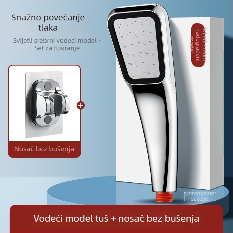 Tuš glava s povećanim pritiskom, univerzalno sučelje, kromirani ABS, podesiva