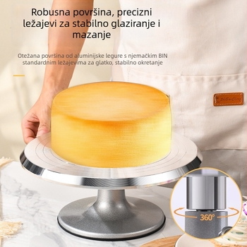 Aluminijska tortna okretna ploča za dekoriranje, 10–12 inča, protuklizna podloga